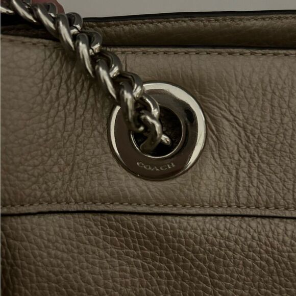 Coach Gold Metallic Brooke Chain Carryall Shoulder Bag Style No. F39019 - Picture 13 of 16